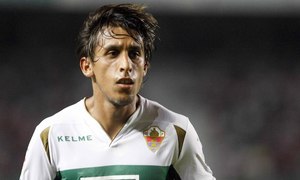 Damián Suárez, durante el Elche - Eibar